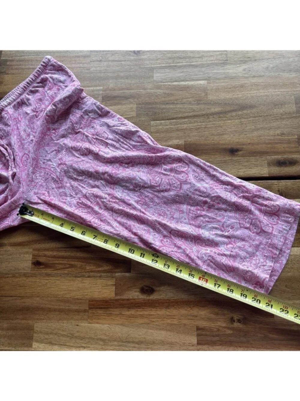 L Ralph Lauren Pajama Set Crop Women’s M Cotton Pink Paisley Cottagecore Preppy